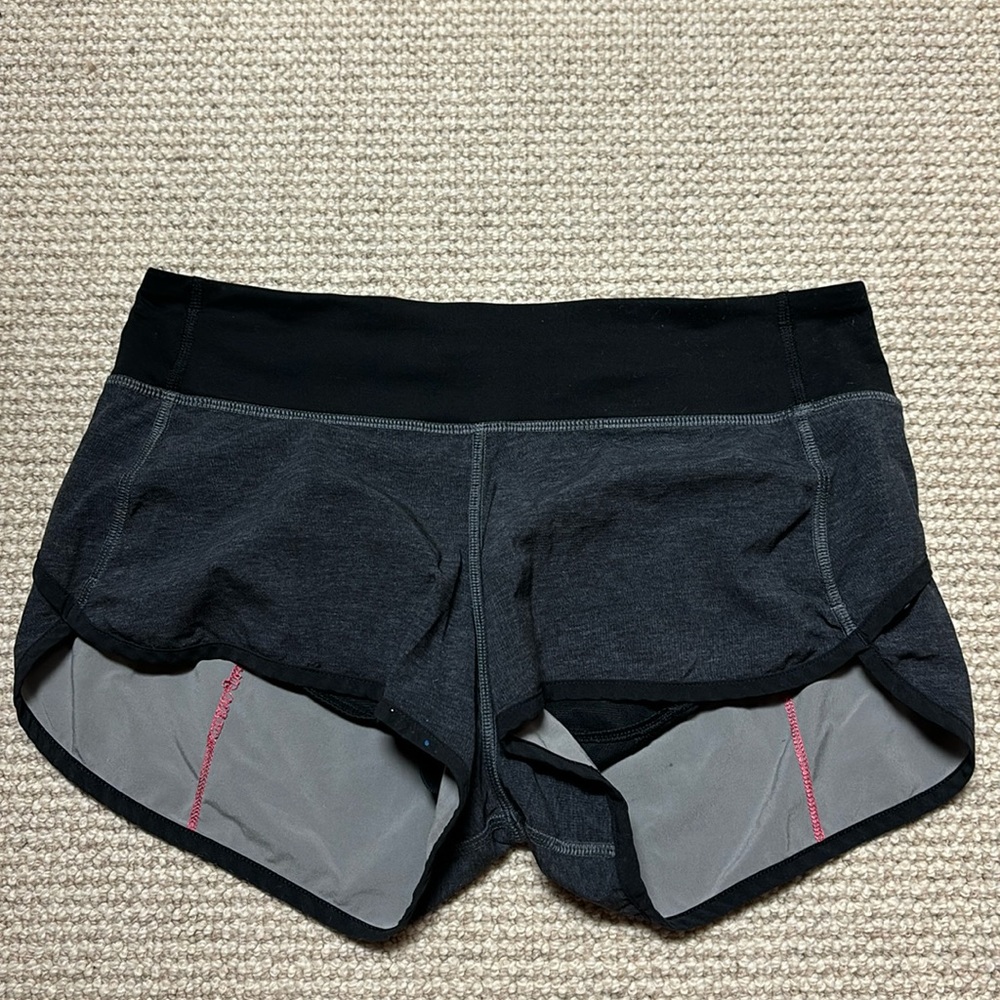 Lululemon speed up shorts.